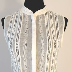MNG Sleeveless Lace Accent Top, S,  NWT